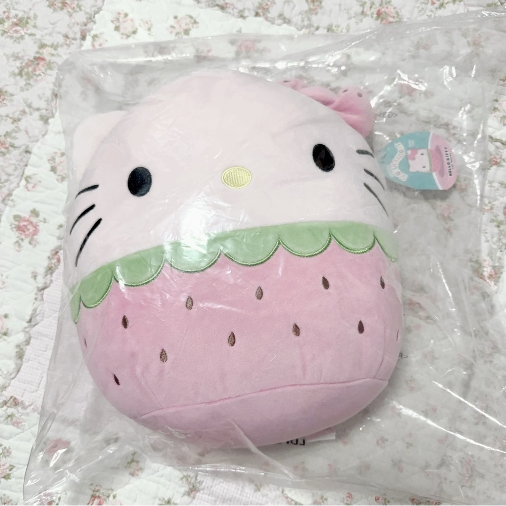 Squishmallows Sanrio Hello Kitty Pink Strawberry Plush